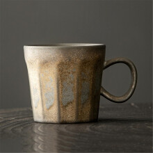 Vintage Ceramic Tea Cup with Wooden Handle and Filter, Japanese Coffee Mug for Home or Office