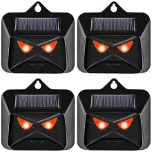 (4Pcs) 2/4pcs Solar Powered Animal Repellent Ultrasonic Deterrent Dog/cat/bird Repeller Sonar With Led Light