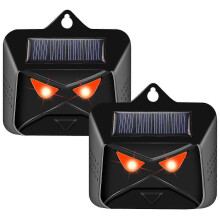 (2Pcs) 2/4pcs Solar Powered Animal Repellent Ultrasonic Deterrent Dog/cat/bird Repeller Sonar With Led Light