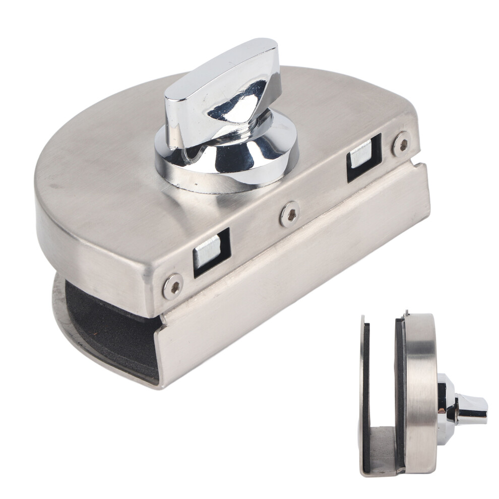 10Â12Mm Frameless Glass Door Lock Stainless Steel No Drill Sliding For Bathroom Office 5031377186122