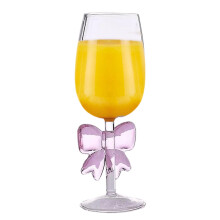 Cocktail Glasses Bow Tie Design Clear Long Stem Red Wine Glasses For Parties Weddings Engagements