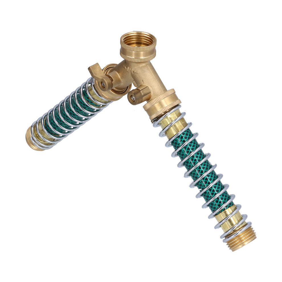 Heavy Duty Brass 2 Way Hose Splitter With Leakproof Connectors 4961377186918