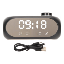 Digital Alarm Clock With Strong Bass Bluetooth Speaker And Temperature Display Featuring HD Noise Cancelling Microphone And FM Radio For Modern Homes