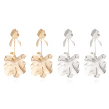 Orecchini pendenti a forma di fiore per donna, gioielli vistosi, orecchini a forma di fiore scultorei con goccia di foglia a strati in stile boho,