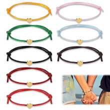 Verstelbare armband voor dames, veelkleurige Kabbalah gevlochten armband met gelukshartje en geweven koord, geschikt voor dagelijks gebruik,