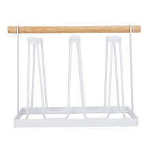Countertop Cup Holder For Bottle Glass Mug Home Office Cafe Bar White Cup Drying Rack With 6 Hooks Removable Silicone Sleeve Design Flexible Engaging