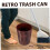 Wood Grain Trash Can with Lid, Large Capacity Rustic Waste Bin for Kitchen Bathroom Office 2