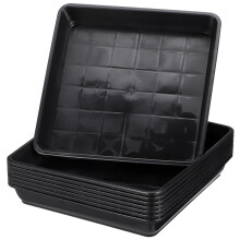 3 Sets Square Terracotta Plastic Plant Pot Saucers for Bonsai and Potted Plants, Durable