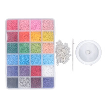 2mm Round Glass Seed Beads Almost Uniform Size Smooth Surface Sturdy Build Symmetrical Shape Shiny Luster Consistent Color Cut Through Holes Well Pack