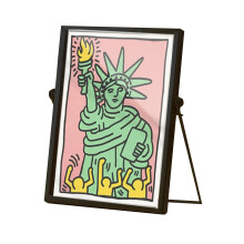 Floating Photo Frame for Tabletop Display, Vintage Style Angled Base Acrylic Frame with Retro Design, Waterproof Durable High Transparency Display