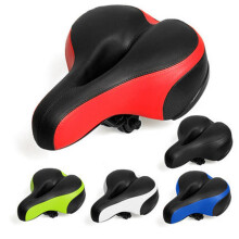 Thick Sponge Road Bike Saddle with Dual Rubber Springs Ergonomic Design Reflective Sticker for Mountain Folding Bikes