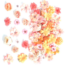 80Pcs Artificial Flower Heads 25-43mm For Candle Cake-O