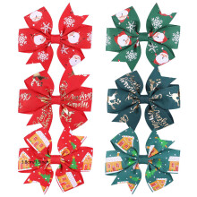 Funkelnde Strasssteine, weihnachtliche Elemente, seidiger Satin, Kristallperlen, rutschfeste Haarspangen, hochwertige Materialien, 6 verschiedene