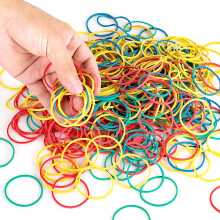 Elásticos multicoloridos, duráveis e flexíveis para casa, escritório, projetos escolares, tamanhos variados para amarrar e organizar.