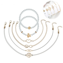 Smyckeset för kvinnor, blyfria och kadmiumfria armband i legering, bekväma att bära, justerbara och vattentäta designer med symboliska berlocker,