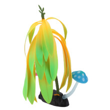 Decoração artificial para aquário, alga marinha realista, planta aquática de silicone macio que brilha no escuro, coral fluorescente para