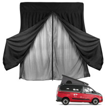 Van Mosquito Net Magnetic Closure for Campervan Side Door Mosquito Protection 155x135 Black