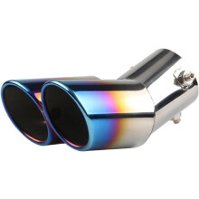 Stainless Steel Car Exhaust Tip with Stylish Blue Finish, Universal Muffler Pipe End Replacement