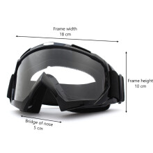 Motorrad-Dirt-Bike-ATV-Fahrradbrille, PC/TPU, 18*10cm, Schwarz/Rot/Orange/Grün/Weiß