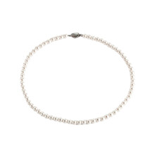 Collana di perle minimalista per donna, girocollo di perle simulate in conchiglia comodo da indossare, perle rotonde infilate su catena in argento