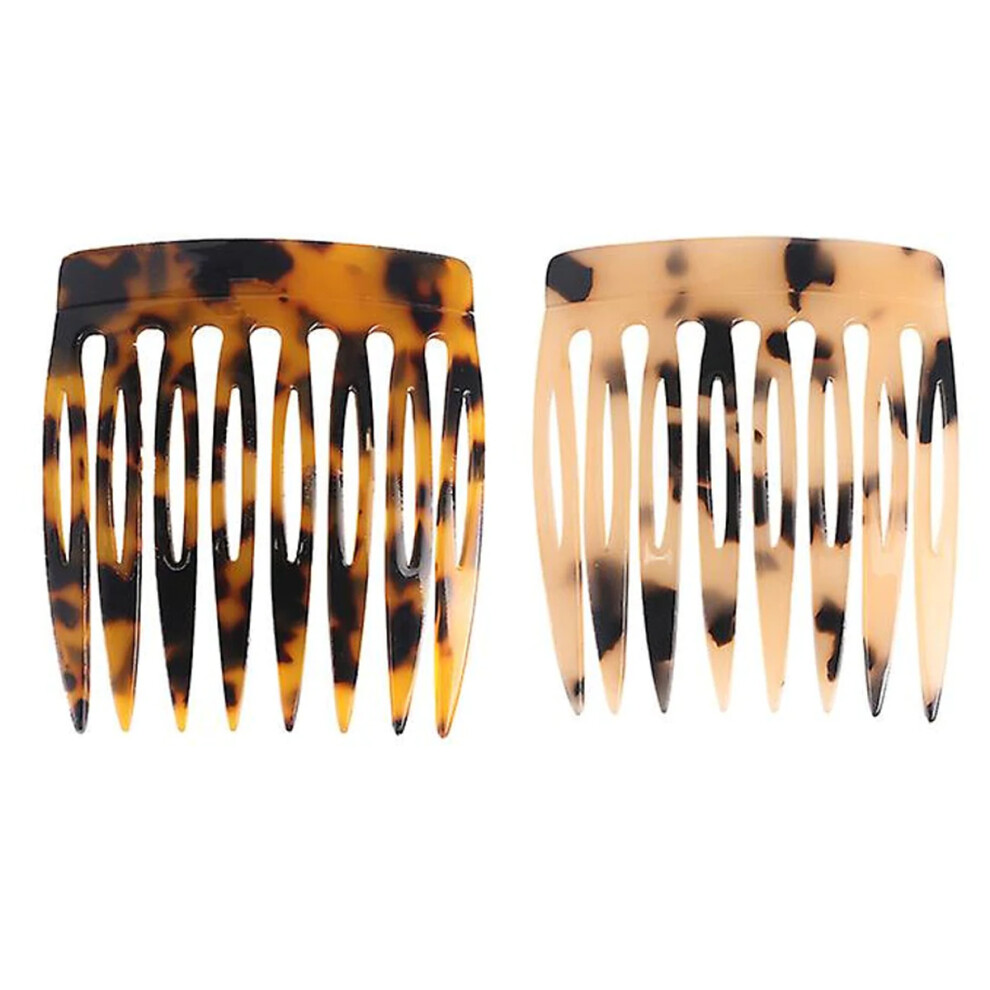 Unisex Vintage French Twist Hair Styling Accessories, 8 Teeth Medium Hair Comb With Flexible Teeth For A Secure Hold, Cellulose Acetate Material Provides A C