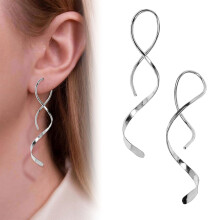 Orecchini pendenti da donna, morbidi orecchini in argento sterling con un design a spirale unico e alla moda, orecchini a forma di S in acciaio