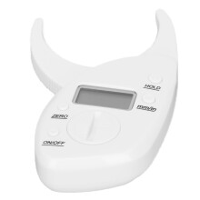 Electronic Body Fat Caliper with Measuring Tape, 0-50mm, White