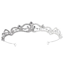 Skinnende sølvtiara til brude- og gallafest, prinsessekrone med premiummaterialer, rhinstensdekoration til bryllup og fødselsdagsfestdekoration,