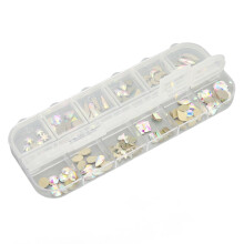 Strass Crystal AB scintillants, formes variées, dos plat, pour nail art, verre de qualité, fond mat, forte adhérence, décorations artisanales,