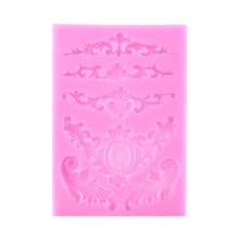 Silicone Molds Baroque Style 3D Sculpted Fondant Molds Curlicues Scroll Lace Vintage Flower Lace Design Cupcake Topper Cake Decoration Non-Stick