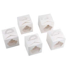 Einzelne Cupcake-Box, herzförmige Geschenkbox für Backwaren, schlichtes Design, praktisch in der Anwendung mit transparenten Sichtfenstern zur