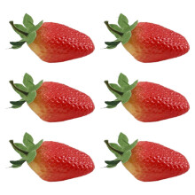 (strawberry) 6Pieces Artificial Fruit Fake Fruit 24 Kind of Fruit, for Parties Table Decorations Photography Props Basket Display Multicolor