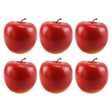 (red apple) 6Pieces Artificial Fruit Fake Fruit 24 Kind of Fruit, for Parties Table Decorations Photography Props Basket Display Multicolor