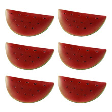 (watermelon) 6Pieces Artificial Fruit Fake Fruit 24 Kind of Fruit, for Parties Table Decorations Photography Props Basket Display Multicolor
