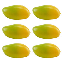 (yellow mango) 6Pieces Artificial Fruit Fake Fruit 24 Kind of Fruit, for Parties Table Decorations Photography Props Basket Display Multicolor