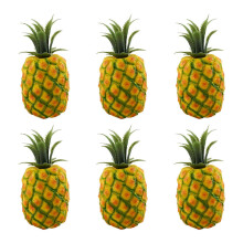 (big pineapple) 6Pieces Artificial Fruit Fake Fruit 24 Kind of Fruit, for Parties Table Decorations Photography Props Basket Display Multicolor