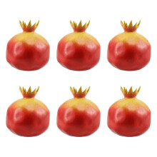 (Pomegranate) 6Pieces Artificial Fruit Fake Fruit 24 Kind of Fruit, for Parties Table Decorations Photography Props Basket Display Multicolor