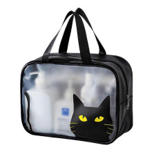 (black) (BAG)PU cosmetic bag online celebrity portable beach bag travel fitness wash storage bag