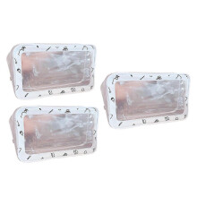 (white) (BAG)Three PVC transparent waterproof makeup bags, portable travel wash bag, multifunctional storage bag