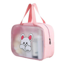 (pink) (BAG)PU cosmetic bag online celebrity portable beach bag travel fitness wash storage bag
