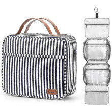 Hanging Travel Toiletry Bag,large Capacity Cosmetic Travel Toiletry Organizer for Women with 4 Compartments 1 Sturdy Hook