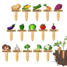Plant Sign Wooden Garden Signs 15Pack for Indoor, Bed, and Outdoor Plant Identification