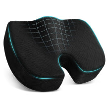 (Black) Comfortable Vehicle Cushion for Driving Car Seat Cushion Ergonomic Memory Foam Seat Pad Office Chair Cushion Seat Pillow
