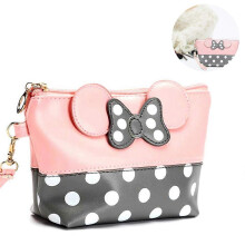 (pink) Energy power Leather Travel Makeup Handbag, Cute Portable Cosmetic bag Toiletry Pouch for Women Teen Girls Kids
