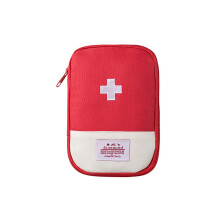 First Aid Kit Empty Portable Medical Pouch 15x10.5x2cm for Travel Camping Hiking Home Emergency Red