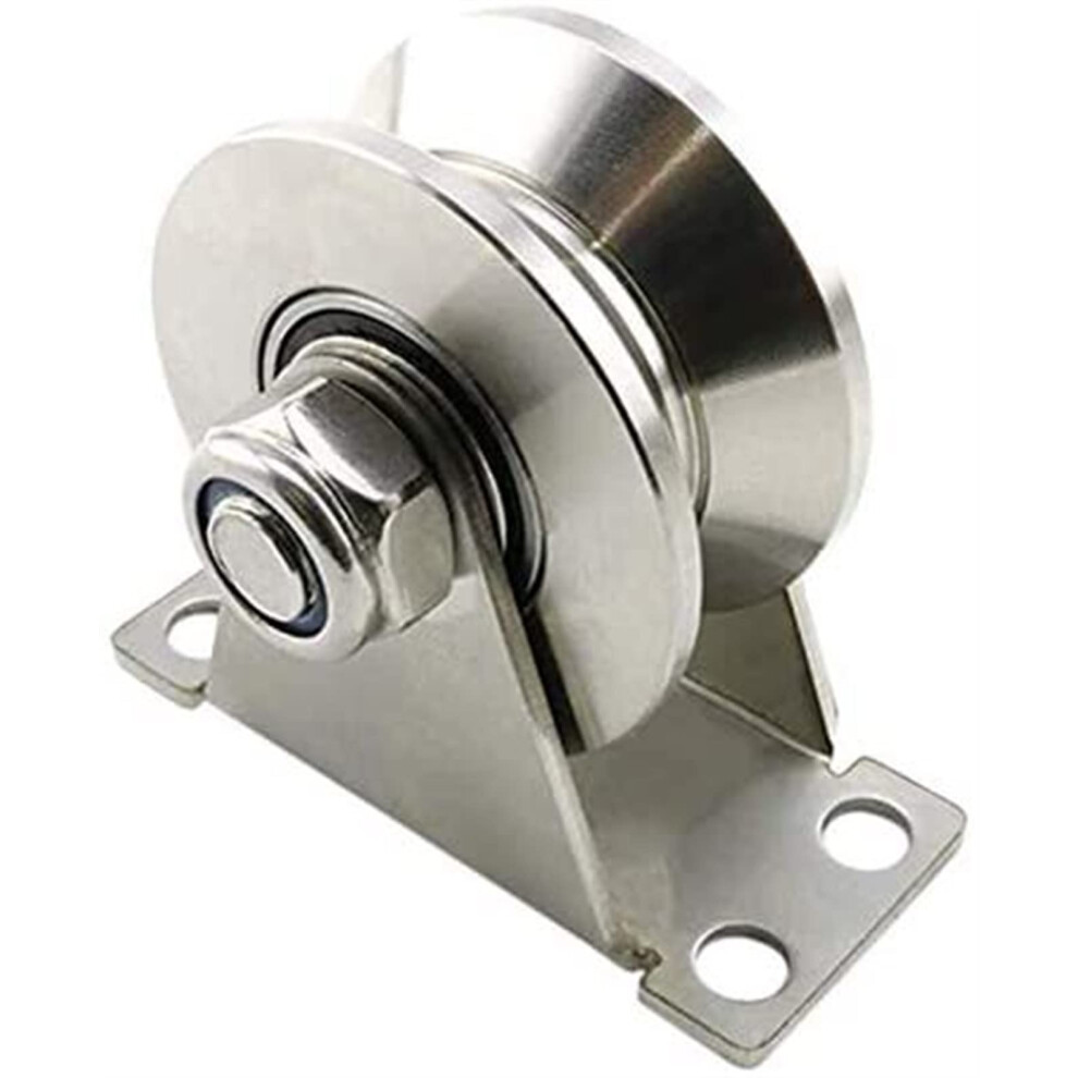 Pulley Block Utype Stainless Steel With Silent Bearings Sliding Roller Track Wheel 1 Pack 9382693497758