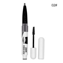 Professional Dual-Ended Eyebrow Pencil, D-SHAPE DESIGN Retractable Brow Definer with Spoolie for Natural HAIR-LIKE STROKES, Suitable for All Beauty