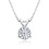Ασημένιο κολιέ για γυναίκες, μενταγιόν Moissanite με στρογγυλή πέτρα χρώματος D, 1