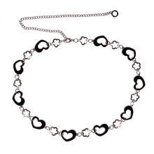 Cadena para la cintura para mujer, tamaño ajustable, estilo forma de corazón, elegante accesorio de cinturón de metal, cadena para la cintura