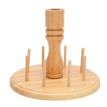 Embroidery Quilting Sewing Tools, Durable Beech Wood Thread Organizer Rack, Space Saving Design for Classic Appearance